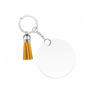 perspex with tassel keyring